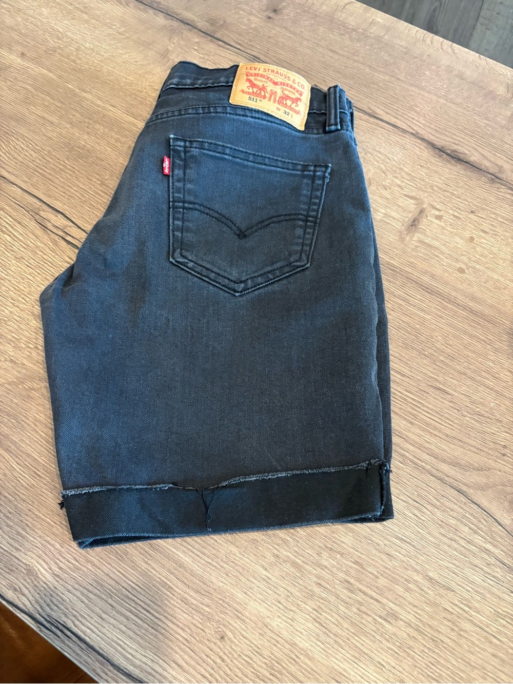 Levi black denim shorts